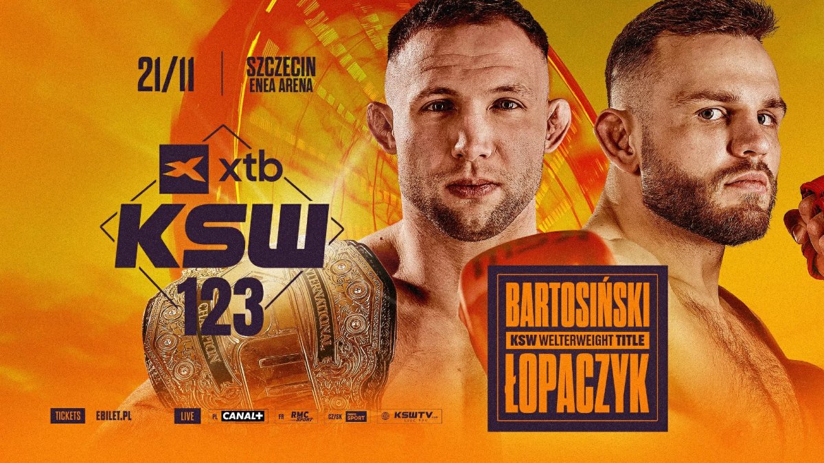 Plakat XTB KSW 123: Bartosiński vs Łopaczyk, Szczecin 21 listopada 2026